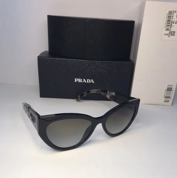 ? Original Prada Grey Gradient Cat Eye Ladies Sunglasses PR 03WS 1AB0A7 55 Prada PR 07YS - 1AB0A7 Sunglasses BLACK w/GREY GRADIENT 53mm  main image 4